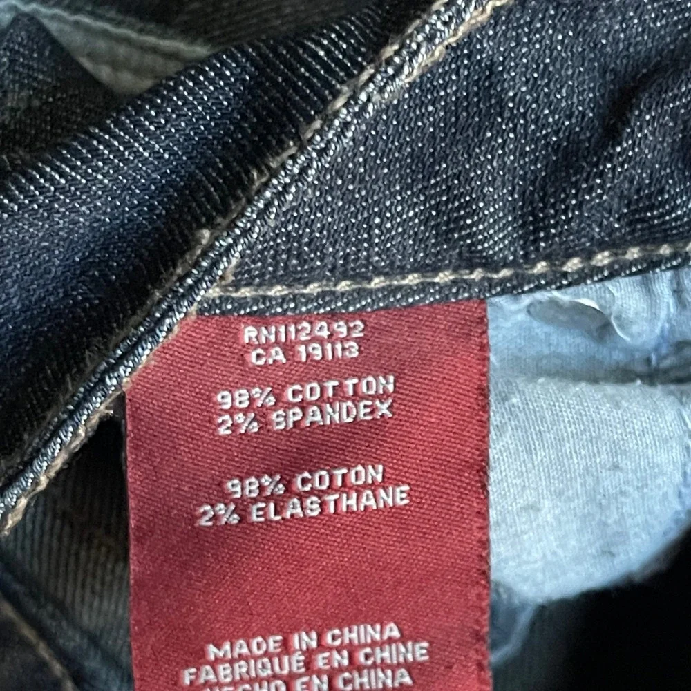 Makers Payton Bootcut Jeans‎ Womens 27 Dark Wash Distressed Low Rise Y2K Grunge